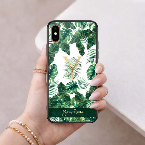iPhone XS Max - Personalized Alphabet Series - HQ Ultra Shine Premium Infinity Glass Soft Silicon Borders Case