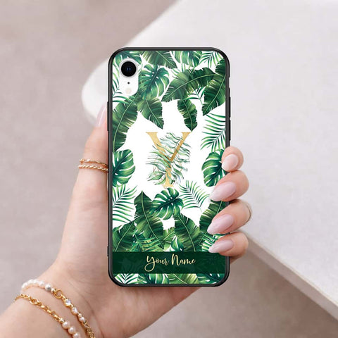 iPhone XR - Personalized Alphabet Series - HQ Ultra Shine Premium Infinity Glass Soft Silicon Borders Case