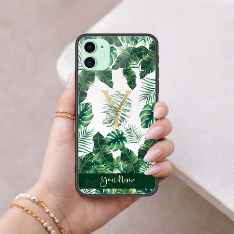 iPhone 11 - Personalized Alphabet Series - HQ Ultra Shine Premium Infinity Glass Soft Silicon Borders Case