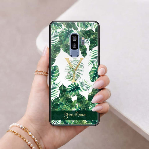 Samsung Galaxy S9 Plus Cover - Personalized Alphabet Series - HQ Ultra Shine Premium Infinity Glass Soft Silicon Borders Case