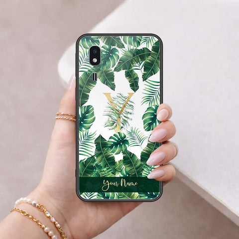 Samsung Galaxy A2 Core Cover - Personalized Alphabet Series - HQ Ultra Shine Premium Infinity Glass Soft Silicon Borders Case