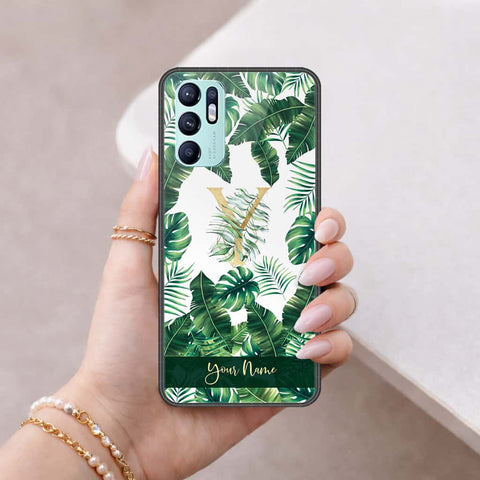 Oppo Reno 6 Cover - Personalized Alphabet Series - HQ Ultra Shine Premium Infinity Glass Soft Silicon Borders Case