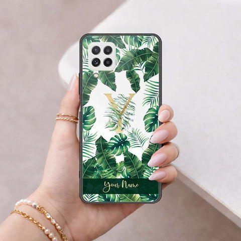Samsung Galaxy M22 Cover - Personalized Alphabet Series - HQ Ultra Shine Premium Infinity Glass Soft Silicon Borders Case