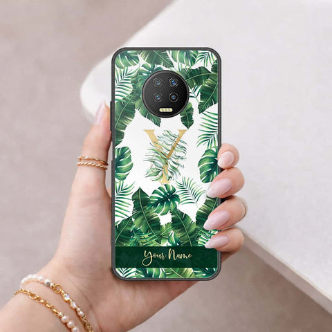 Infinix Note 7 Cover - Personalized Alphabet Series - HQ Ultra Shine Premium Infinity Glass Soft Silicon Borders Case