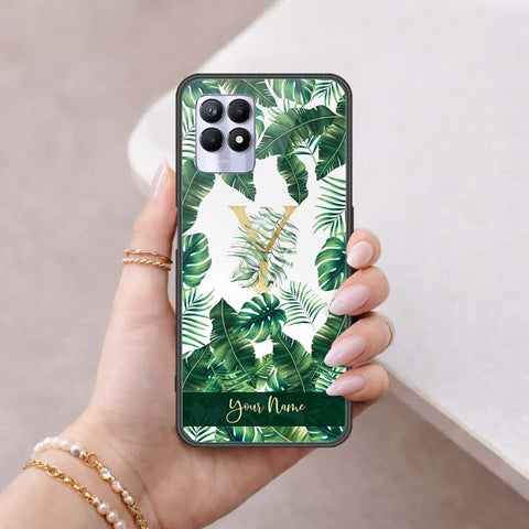 Realme 8i Cover - Personalized Alphabet Series - HQ Ultra Shine Premium Infinity Glass Soft Silicon Borders Case