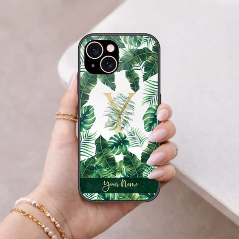 iPhone 15 Cover - Personalized Alphabet Series - HQ Ultra Shine Premium Infinity Glass Soft Silicon Borders Case