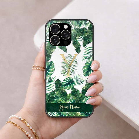 IPhone 15 Pro Max Cover - Personalized Alphabet Series - HQ Ultra Shine Premium Infinity Glass Soft Silicon Borders Case