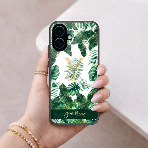 iPhone 18 - Personalized Alphabet Series - HQ Ultra Shine Premium Infinity Glass Soft Silicon Borders Case