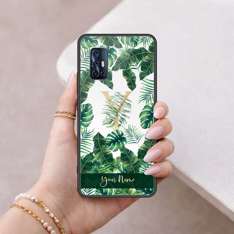 Vivo V17 Cover - Personalized Alphabet Series - HQ Ultra Shine Premium Infinity Glass Soft Silicon Borders Case