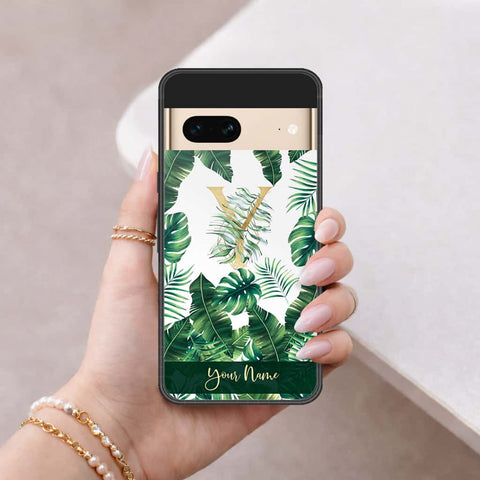 Google Pixel 7 Cover - Personalized Alphabet Series - HQ Ultra Shine Premium Infinity Glass Soft Silicon Borders Case