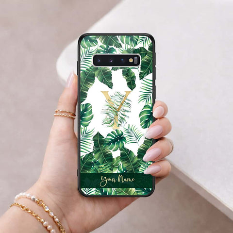 Samsung Galaxy S10 Cover - Personalized Alphabet Series - HQ Ultra Shine Premium Infinity Glass Soft Silicon Borders Case