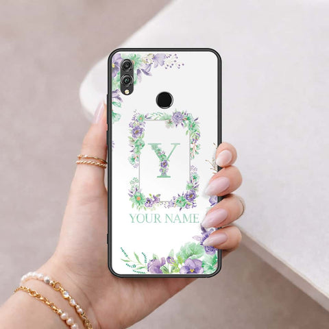 Huawei Honor 8X Cover - Personalized Alphabet Series - HQ Ultra Shine Premium Infinity Glass Soft Silicon Borders Case