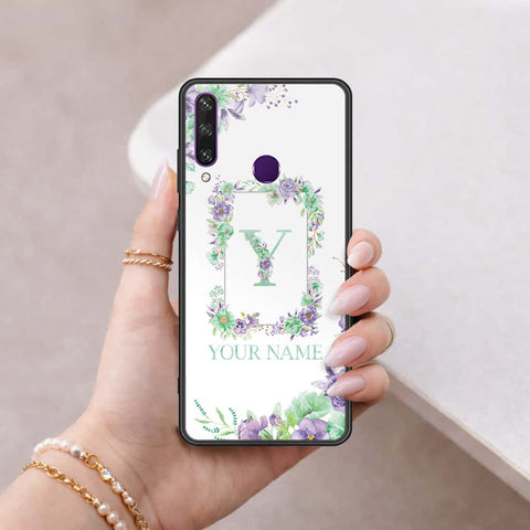 Huawei Y6p Cover - Personalized Alphabet Series - HQ Ultra Shine Premium Infinity Glass Soft Silicon Borders Case