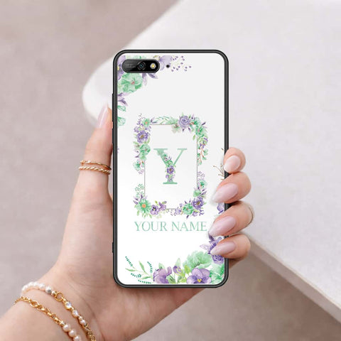 Huawei Y6 Prime 2018 Cover - Personalized Alphabet Series - HQ Ultra Shine Premium Infinity Glass Soft Silicon Borders Case