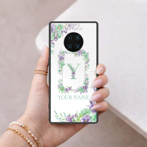 Huawei Mate 30 Pro Cover - Personalized Alphabet Series - HQ Ultra Shine Premium Infinity Glass Soft Silicon Borders Case