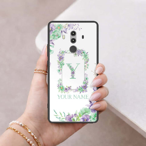 Huawei Mate 10 Pro Cover - Personalized Alphabet Series - HQ Ultra Shine Premium Infinity Glass Soft Silicon Borders Case