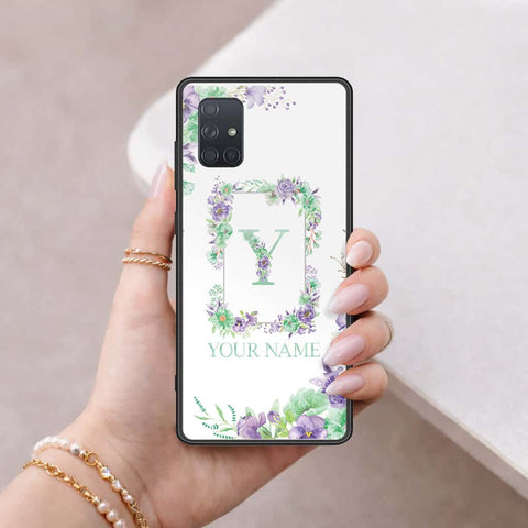 Samsung Galaxy A71 Cover - Personalized Alphabet Series - HQ Ultra Shine Premium Infinity Glass Soft Silicon Borders Case