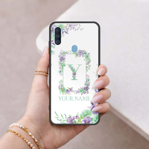 Samsung Galaxy M11 Cover - Personalized Alphabet Series - HQ Ultra Shine Premium Infinity Glass Soft Silicon Borders Case