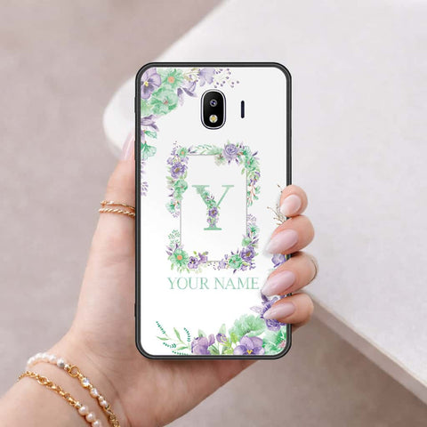 Samsung Galaxy J4 2018 Cover - Personalized Alphabet Series - HQ Ultra Shine Premium Infinity Glass Soft Silicon Borders Case