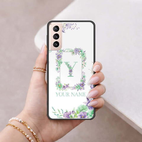 Samsung Galaxy S21 5G Cover - Personalized Alphabet Series - HQ Ultra Shine Premium Infinity Glass Soft Silicon Borders Case