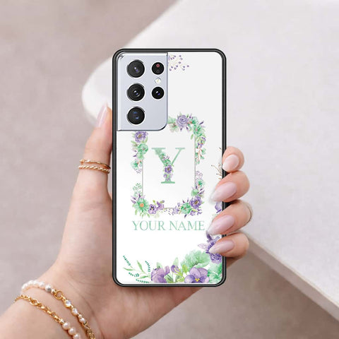 Samsung Galaxy S21 Ultra 5G Cover - Personalized Alphabet Series - HQ Ultra Shine Premium Infinity Glass Soft Silicon Borders Case