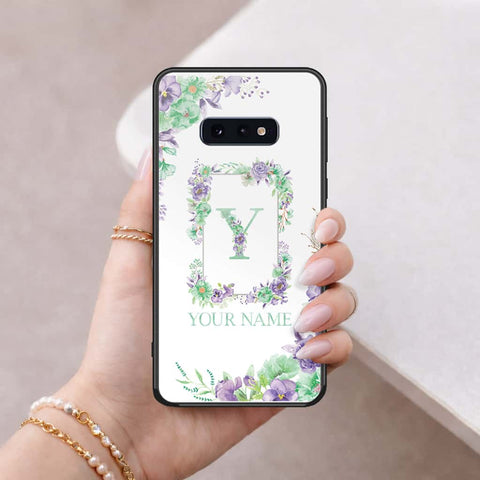 Samsung Galaxy S10e Cover - Personalized Alphabet Series - HQ Ultra Shine Premium Infinity Glass Soft Silicon Borders Case