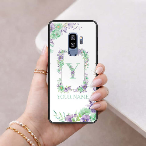 Samsung Galaxy S9 Plus Cover - Personalized Alphabet Series - HQ Ultra Shine Premium Infinity Glass Soft Silicon Borders Case