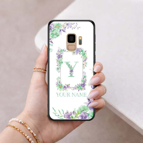 Samsung Galaxy S9 Cover - Personalized Alphabet Series - HQ Ultra Shine Premium Infinity Glass Soft Silicon Borders Case