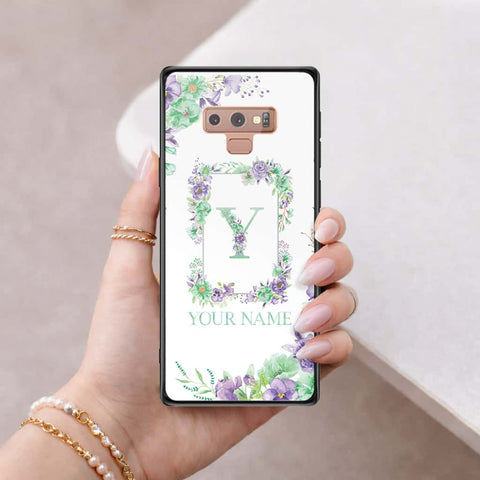Samsung Galaxy Note 9 Cover - Personalized Alphabet Series - HQ Ultra Shine Premium Infinity Glass Soft Silicon Borders Case