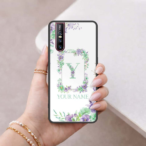 Vivo V15 Pro Cover - Personalized Alphabet Series - HQ Ultra Shine Premium Infinity Glass Soft Silicon Borders Case