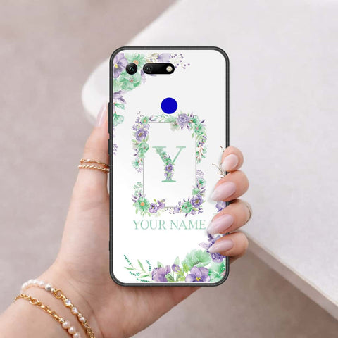 Huawei Honor View 20 Cover - Personalized Alphabet Series - HQ Ultra Shine Premium Infinity Glass Soft Silicon Borders Case