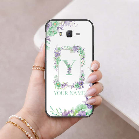 Samsung Galaxy J7 2015 Cover - Personalized Alphabet Series - HQ Ultra Shine Premium Infinity Glass Soft Silicon Borders Case