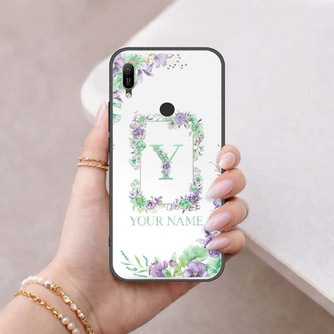 Huawei Y6s 2019 Cover - Personalized Alphabet Series - HQ Ultra Shine Premium Infinity Glass Soft Silicon Borders Case