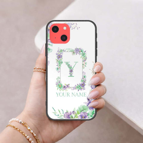 iPhone 13 Mini Cover - Personalized Alphabet Series - HQ Ultra Shine Premium Infinity Glass Soft Silicon Borders Case