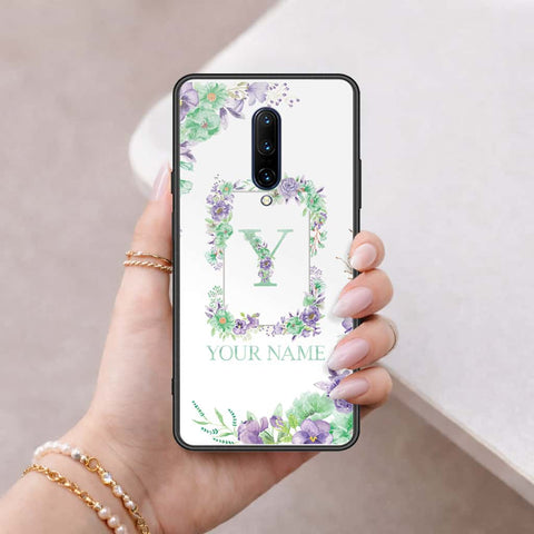 OnePlus 7 Pro Cover - Personalized Alphabet Series - HQ Ultra Shine Premium Infinity Glass Soft Silicon Borders Case