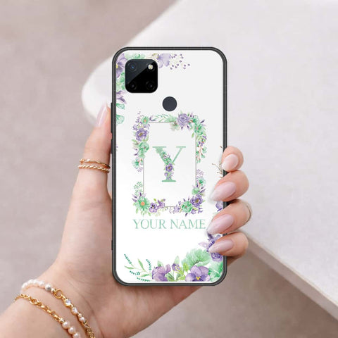 Realme C25Y Cover - Personalized Alphabet Series - HQ Ultra Shine Premium Infinity Glass Soft Silicon Borders Case
