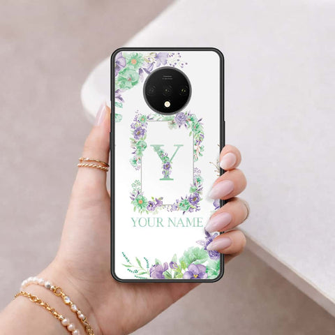 OnePlus 7T Cover - Personalized Alphabet Series - HQ Ultra Shine Premium Infinity Glass Soft Silicon Borders Case