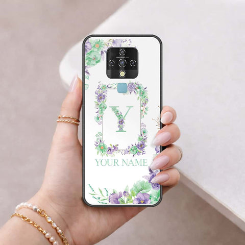 Tecno Camon 16 Cover - Personalized Alphabet Series - HQ Ultra Shine Premium Infinity Glass Soft Silicon Borders Case