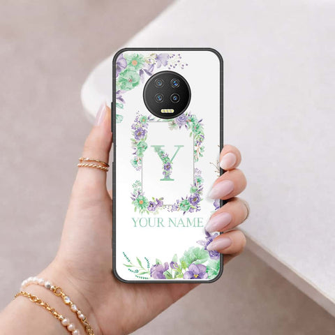 Infinix Note 7 Cover - Personalized Alphabet Series - HQ Ultra Shine Premium Infinity Glass Soft Silicon Borders Case