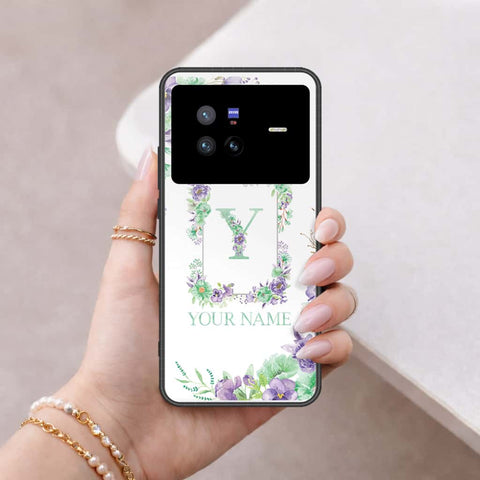 Vivo X80 Cover - Personalized Alphabet Series - HQ Ultra Shine Premium Infinity Glass Soft Silicon Borders Case