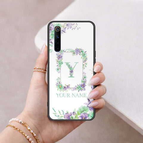 Realme 6 Cover - Personalized Alphabet Series - HQ Ultra Shine Premium Infinity Glass Soft Silicon Borders Case