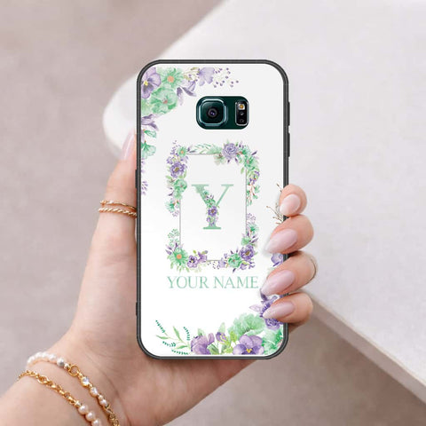 Samsung Galaxy S6 Edge Plus Cover - Personalized Alphabet Series - HQ Ultra Shine Premium Infinity Glass Soft Silicon Borders Case