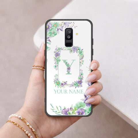 Samsung Galaxy A6 Plus 2018 Cover - Personalized Alphabet Series - HQ Ultra Shine Premium Infinity Glass Soft Silicon Borders Case