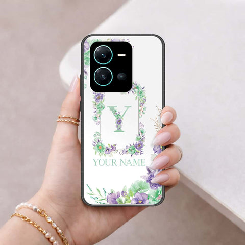 Vivo X80 Lite Cover - Personalized Alphabet Series - HQ Ultra Shine Premium Infinity Glass Soft Silicon Borders Case