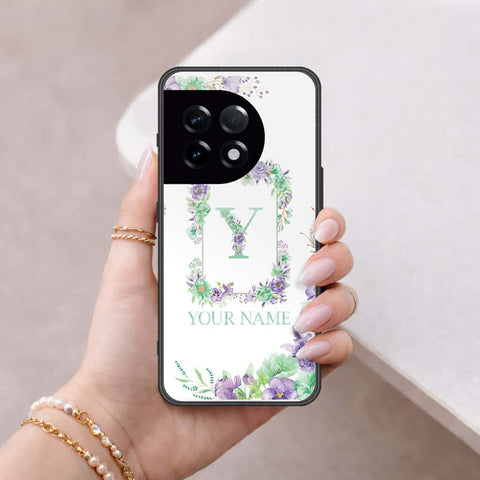 OnePlus 11 Cover - Personalized Alphabet Series - HQ Ultra Shine Premium Infinity Glass Soft Silicon Borders Case