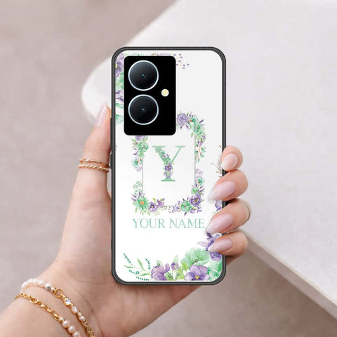 Vivo V29 Lite Cover - Personalized Alphabet Series - HQ Ultra Shine Premium Infinity Glass Soft Silicon Borders Case