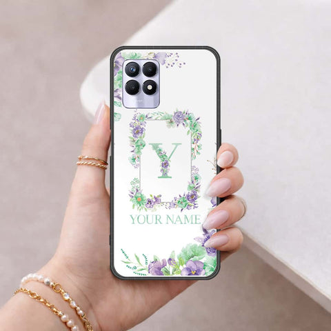 Realme 8i Cover - Personalized Alphabet Series - HQ Ultra Shine Premium Infinity Glass Soft Silicon Borders Case