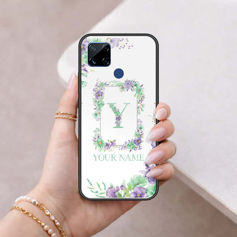 Realme C15 Cover - Personalized Alphabet Series - HQ Ultra Shine Premium Infinity Glass Soft Silicon Borders Case