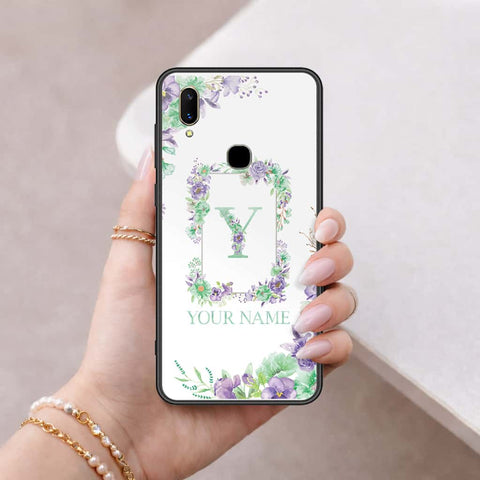 Vivo V11i Cover - Personalized Alphabet Series - HQ Ultra Shine Premium Infinity Glass Soft Silicon Borders Case