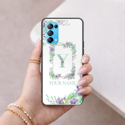 Oppo Reno 5 4G Cover - Personalized Alphabet Series - HQ Ultra Shine Premium Infinity Glass Soft Silicon Borders Case